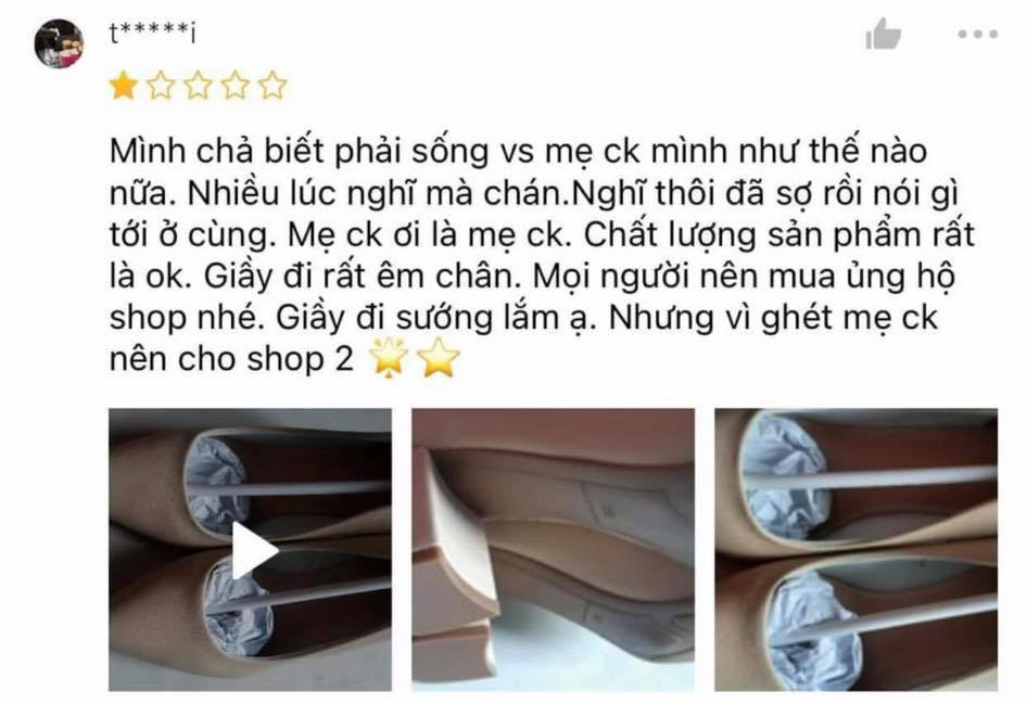 Nhận được đôi giày tốt nhưng người phụ nữ này vẫn vội vã đánh giá 2 sao cho shop giày vì lý do 