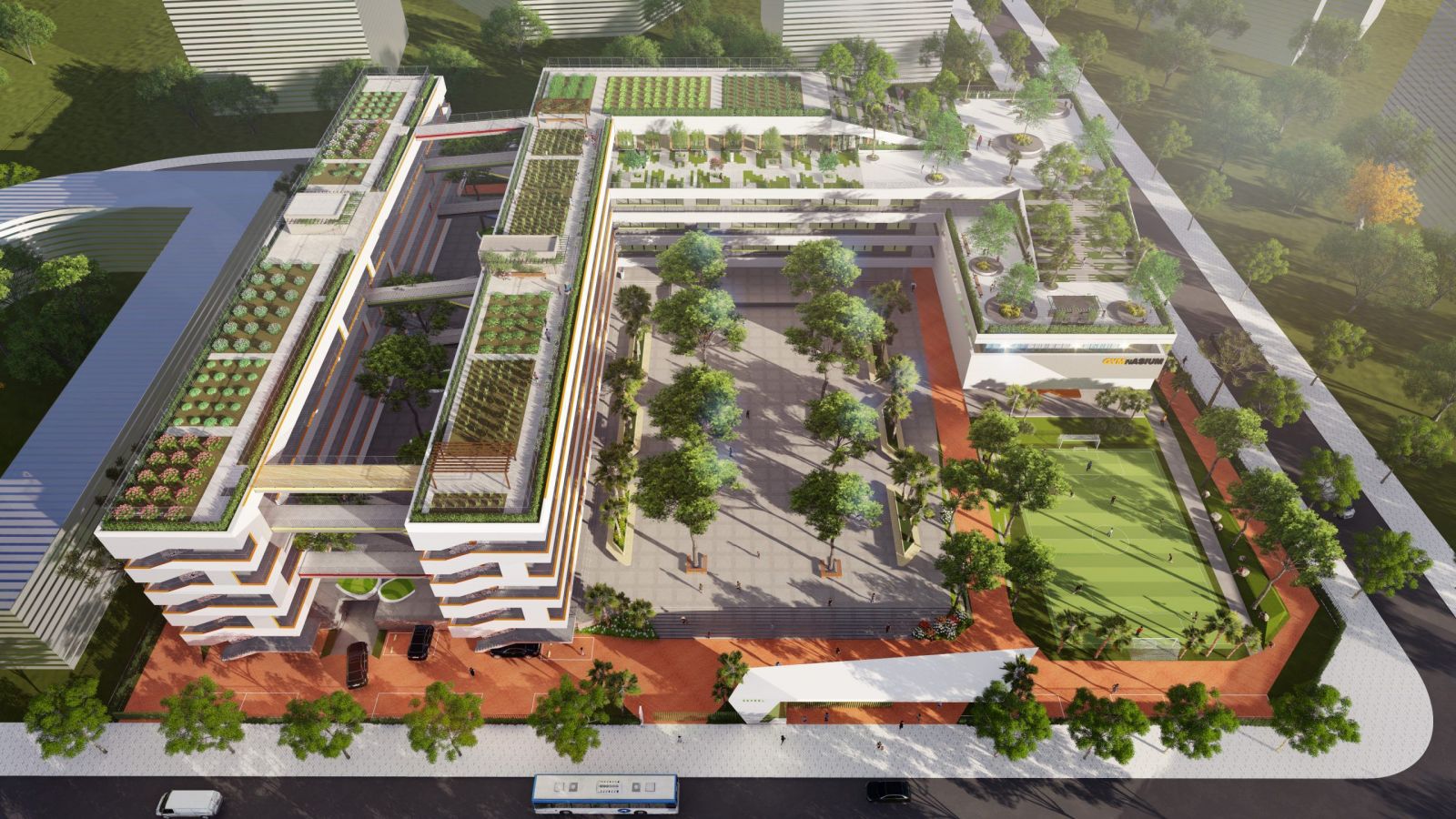 Trường cấp 2 ở Hà Nội đang khiến phụ huynh xôn xao: Công lập bình thường nhưng quá đẹp, hoành tráng không thua trường tư - Ảnh 2.