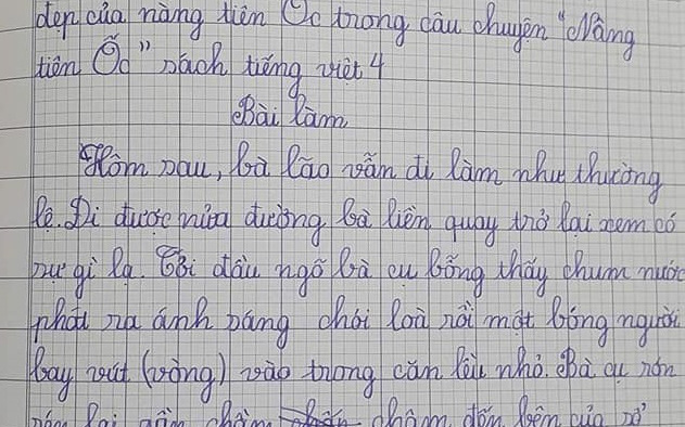 Bé gái lớp 4 viết văn tả nàng tiên Ốc: Đọc xong 3 mặt giấy mà dân mạng vã mồ hôi!