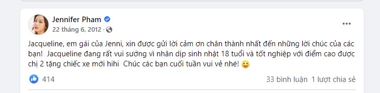 Jennifer Phạm có cô em gái xinh như Hoa hậu còn học siêu giỏi: 18 tuổi tốt nghiệp điểm cao, được chị thưởng luôn quà khủng - Ảnh 3.