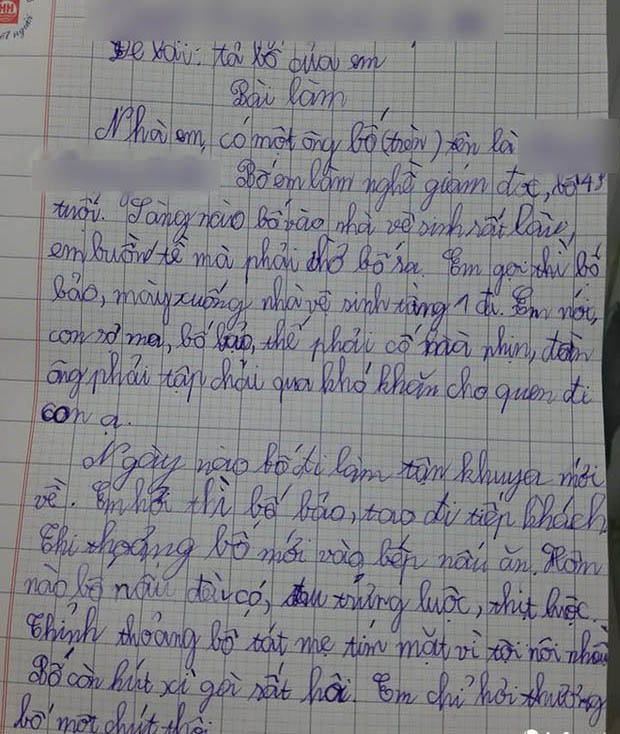 Học sinh viết văn tả bố làm giám đốc, tưởng oai lắm ai dè đọc xong vừa buồn cười vừa tức sôi máu: Thôi thế này chẳng ham giám đốc làm gì - Ảnh 1.