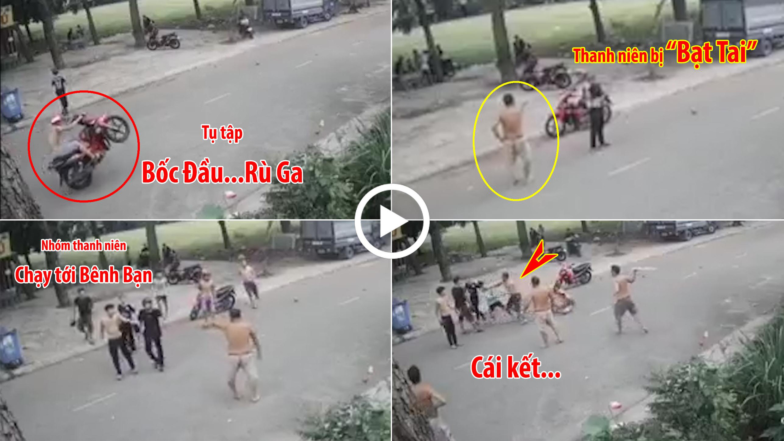 Tụ tập rú ga bốc đầu xe giữa trưa, nhóm thanh niên bị cả xóm chung tay dạy cho một bài học nhớ đời - Ảnh 2.