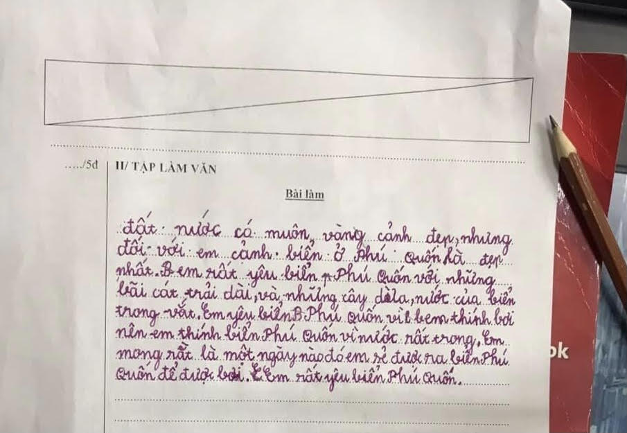 Học sinh cấp 1 làm văn tả cảnh biển, đọc câu đầu mà cô giáo cười muốn ngất: U là trời! Bãi biển này lần đầu trong đời cô nghe á! - Ảnh 1.