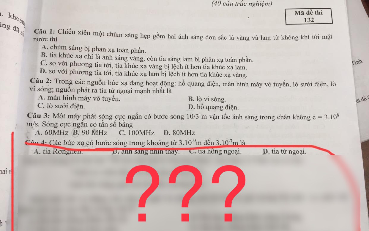Học sinh khối A 'khóc thét' khi 1 câu hỏi lạ xuất hiện trong đề Vật lý
