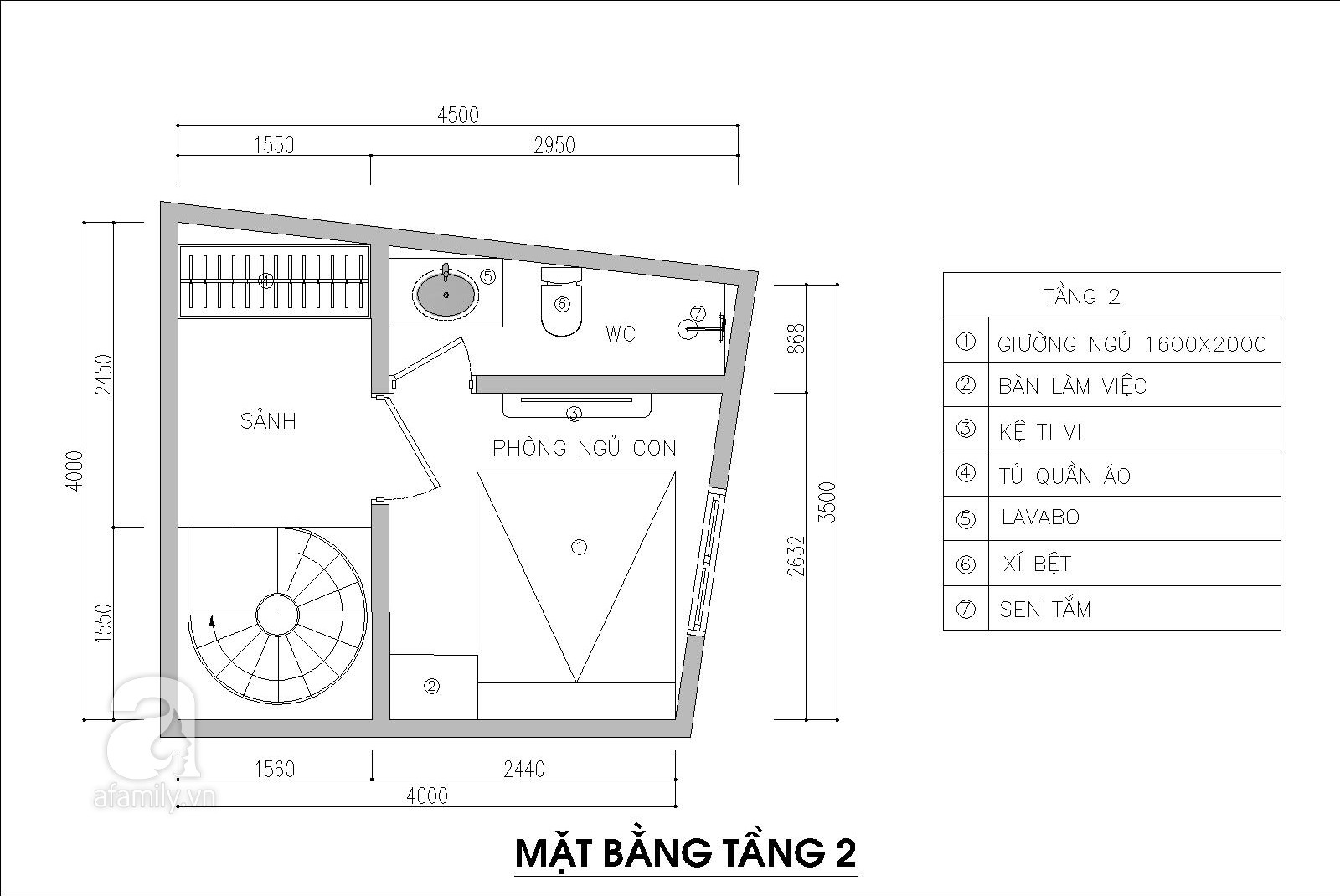 Tư vấn thiết kế nhà 3,5 tầng trên mảnh đất bị xéo với chi phí hơn 4 trăm triệu - Ảnh 2.