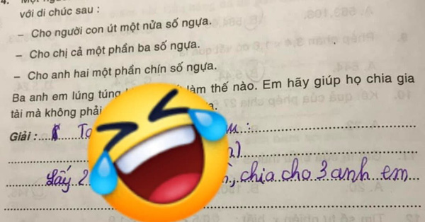 Cách giải bài toán lớp 5 của cậu bé khiến dân mạng cười rần rần, lại còn khen thông minh và thực tế