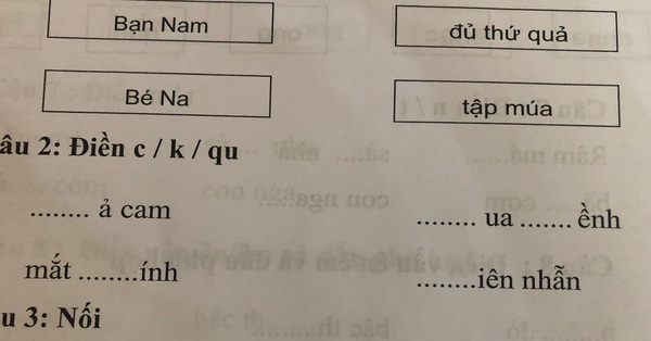 Dân tình 9/10 người 'toát mồ hôi' khi làm hộ bài tập Tiếng Việt lớp 1 này