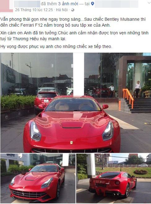 Rộ tin đồn đại gia Thanh Hóa tậu Ferrari F12 Berlinetta sau Bentley Mulsanne Speed - ảnh 3