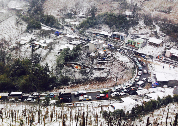 Lào Cai: Tuyết phủ trắng khắp nơi, có nơi dày 5cm - ảnh 2