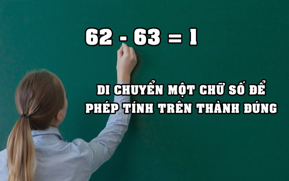 Câu hỏi tuyển dụng ‘cân não’ bậc nhất của Apple: ‘62-63=1’, chỉ di chuyển một chữ số, hãy làm phép tính trên trở thành đúng Câu hỏi tuyển dụng ‘cân não’ bậc nhất của Apple: ‘62-63=1’, chỉ di chuyển một chữ số, hãy làm phép tính trên trở thành đúng