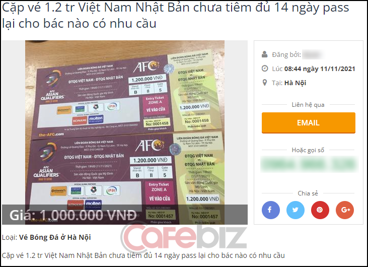 Trước trận Việt Nam - Nhật Bản: Dân phe vé bắt đầu bán cắt lỗ bằng mọi giá - Ảnh 1.