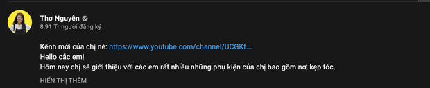 Mới ngày nào khóc lóc tuyên bố giải nghệ, nay Thơ Nguyễn lật kèo, đổi nghệ danh, lập kênh YouTube mới - Ảnh 1.