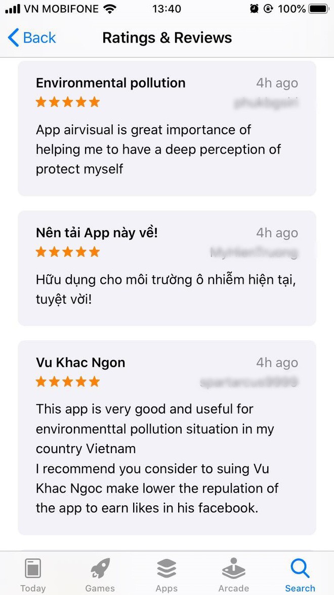 AirVisual trở lại sau vài ngày bay màu, dân mạng Việt đua nhau chấm 5 sao và bình luận khen nức nở - Ảnh 7.