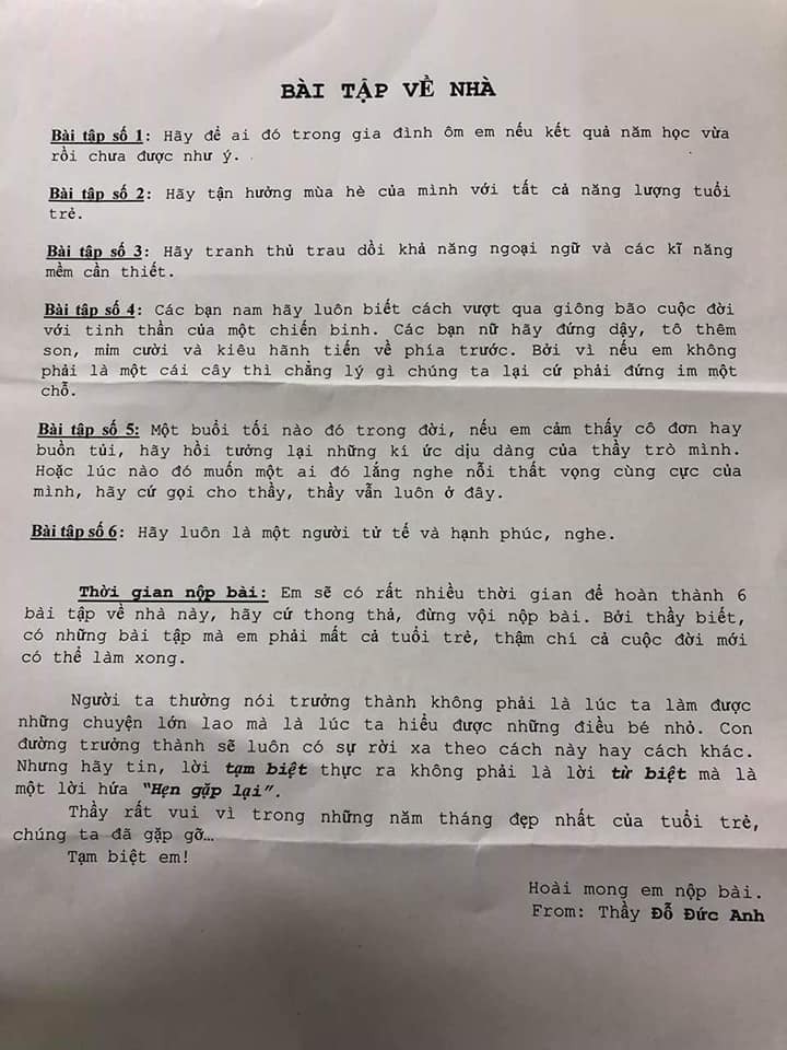 6 bài tập về nhà đặc biệt gây xôn xao CĐM: Hãy luôn là một người tử tế và hạnh phúc, nghe! - Ảnh 1.