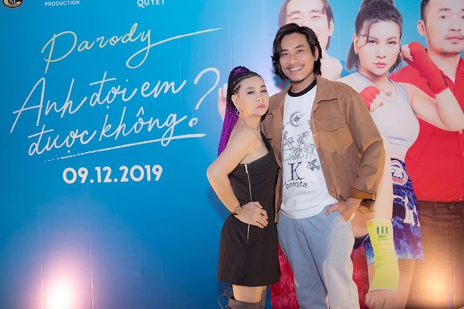 Vợ chồng Cát Phượng - Kiều Minh Tuấn trong buổi họp báo phim thuộc thể loại parody 