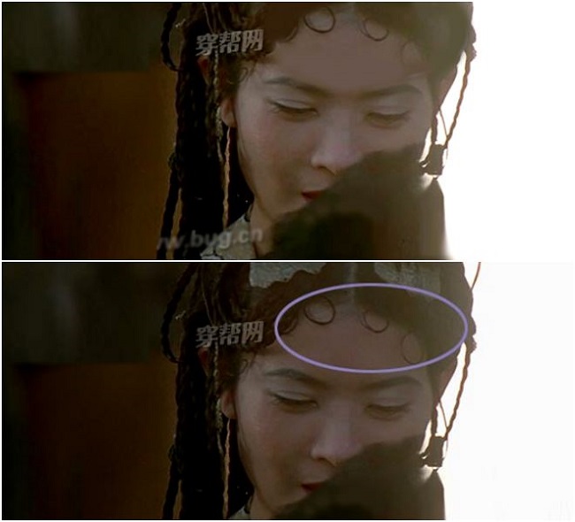 Cảnh Xuân Tam Thập nương (Lam Khiết Anh xuất hiện), ngay trong chớp mắt mà kiểu tóc của nhân vật đã được thay đổi