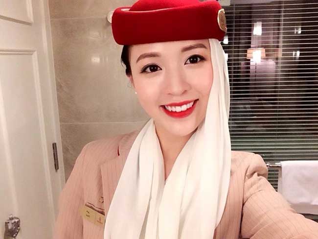 Vũ Nguyễn Kiều Phương là nữ tiếp viên tại hãng hàng không Emirates Airlines (Dubai) sở hữu nhan sắc khả ái.