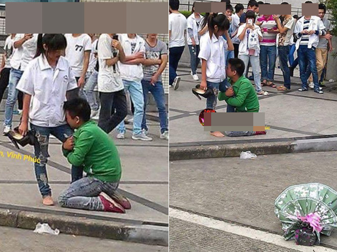 Thanh niên quỳ gối xin lỗi bạn gái gây xôn xao dân mạng - 1