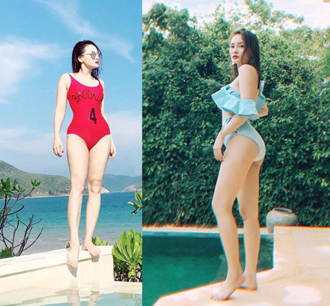 Con trai đã học lớp 3, Bảo Thanh vẫn sở hữu thân hình gợi cảm dù chiều cao khiêm tốn.