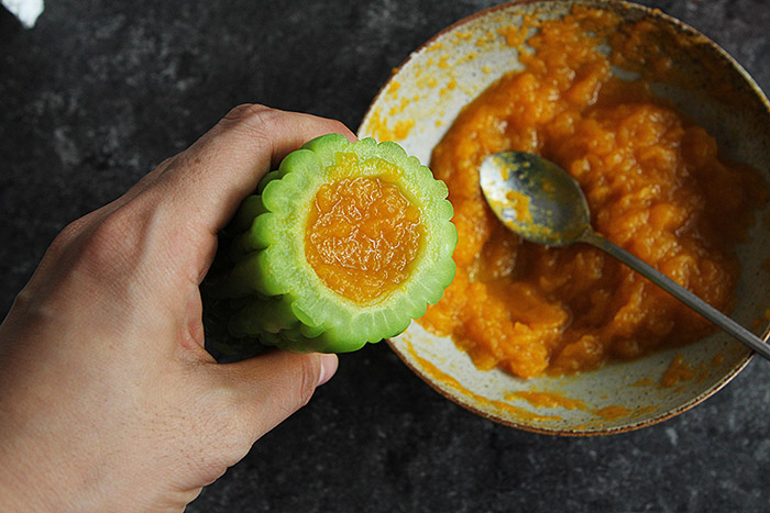 Cách làm khổ qua nhồi bí đỏ, nhìn cực kỳ đẹp mắt, ăn lại không đắng, thích hợp cho trẻ nhỏ - 7