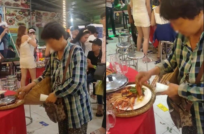 Tranh cãi về clip người mẹ bán vé số nhặt tôm thừa ở đám cưới về cho con - 1