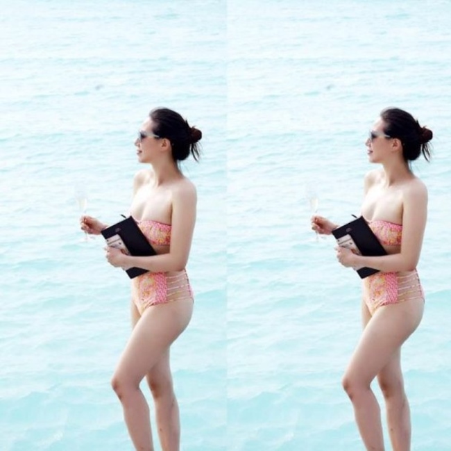 Khác với Lợi Trí, Uông Thi Thi rất chăm chỉ cập nhật hình ảnh riêng trên mạng xã hội.