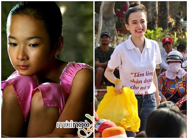 Angela Phương Trinh được khán giả biết đến là sao nhí tài năng nhất điện ảnh Việt. Ngay từ khi còn nhỏ, người đẹp 9X đã được đảm nhận nhiều vai diễn nặng ký trong các phim truyền hình như "Mùi ngò gai", "Bà mẹ nhí", "Mùa hè sôi động", "Thứ ba học trò"...