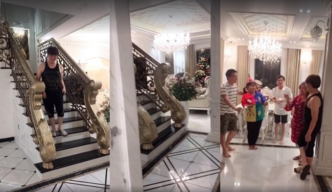 Trước đó, hình ảnh trong căn biệt thự của Đại Nghĩa cũng được hé lộ qua clip livestream của người thân.  