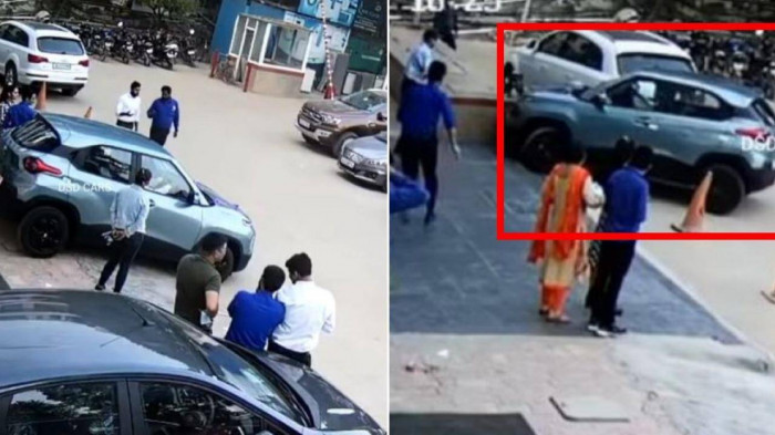 Chiếc xe mới mua đâm thẳng vào tường khi vừa rời khỏi đại lý 1