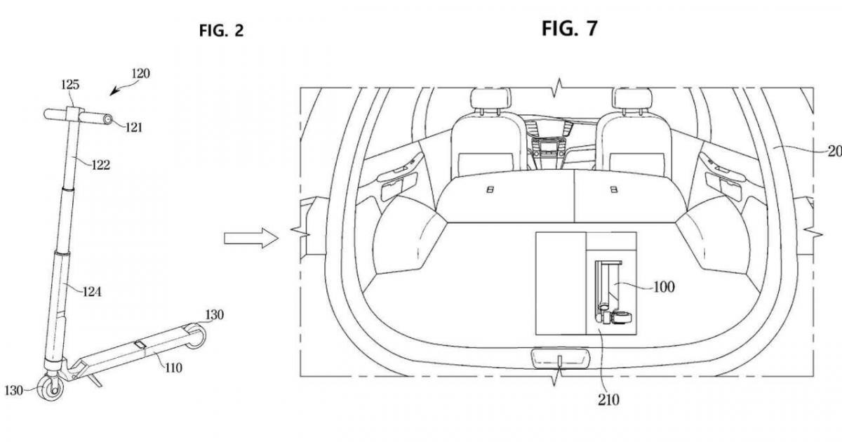 Hyundai đăng ký bằng sáng chế xe điện 2 bánh gấp gọn trong cốp xe