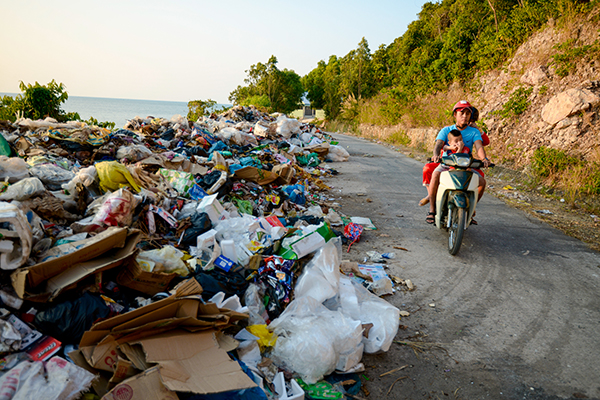 A stinky pile of garbage in Kien Giang