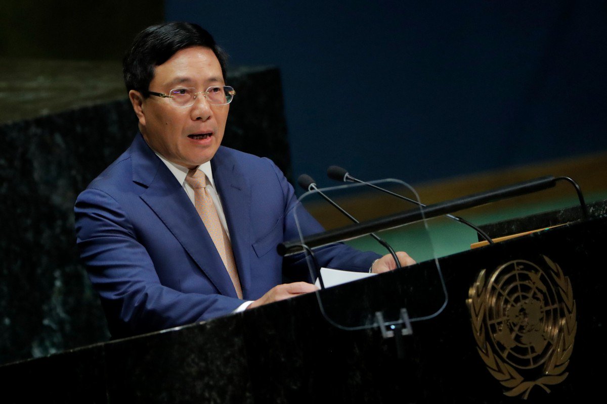 Vietnam's Deputy Prime Minister Pham Binh Minh addresses the 74th session of the United Nations General Assembly. Photo: Reuters