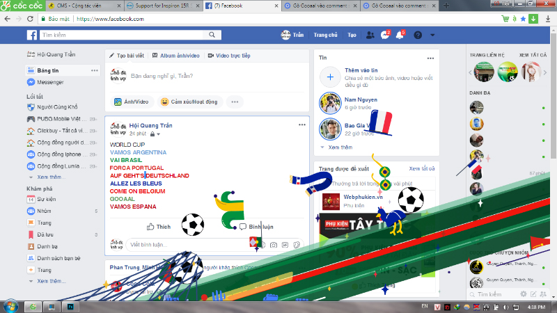 Hướng dẫn kích hoạt hiệu ứng World Cup trên Facebook