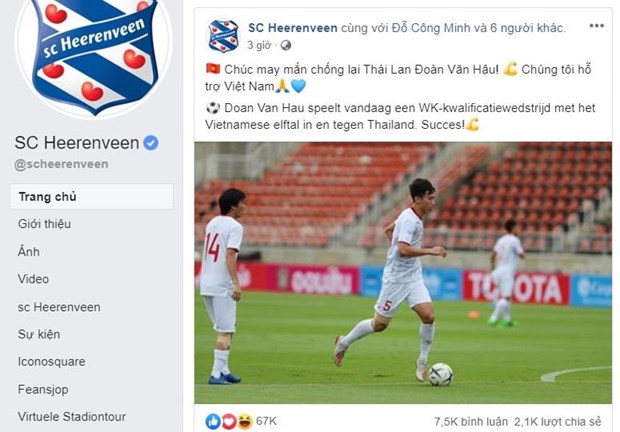 Nghe VietNamNet: CLB Heerenveen chúc Đoàn Văn Hậu may mắn khi đối đầu Thái Lan