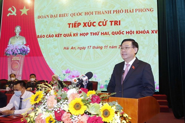 Chu tich Quoc hoi Vuong Dinh Hue tiep xuc cu tri tai Hai Phong hinh anh 1
