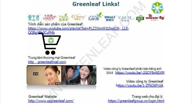 Bộ Công Thương cảnh báo mạng lưới đa cấp không phép của Greenleaf