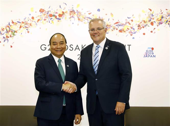PM Phuc meets with Australian PM Scott Morrison, June 29 (Photo: VNA)