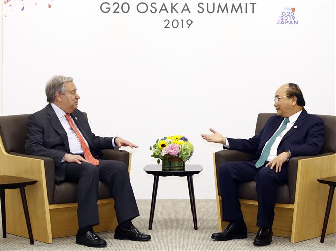 PM Phuc meets with UN Secretary General Antonio Guterres, June 29 (Photo: VNA)