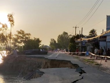 Landslides continue pulling down national road