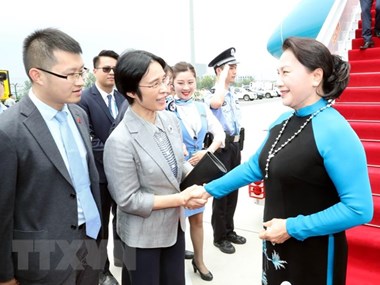 NA Chairwoman arrives in Jiangsu, begins official visit to China