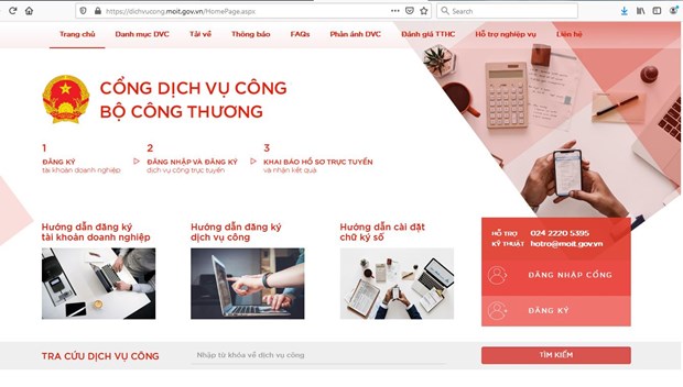 VN Industry and Trade Ministry makes all public administrative services online