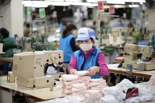 Dong Xuan knitting company aims to produce 60,000 face masks per day hinh anh 1