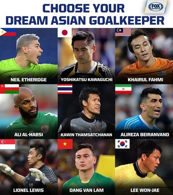 Vietnamese goalkeepers named as one of Asia’s best nine goalies by FOX Sports