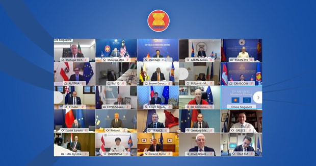 ASEAN, EU agree to lift ties to Strategic Partnership at AEMM 23 hinh anh 1
