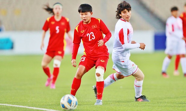 7 – 0 win over Tajikistan sends Vietnam to Women’s Asian Cup finals hinh anh 1