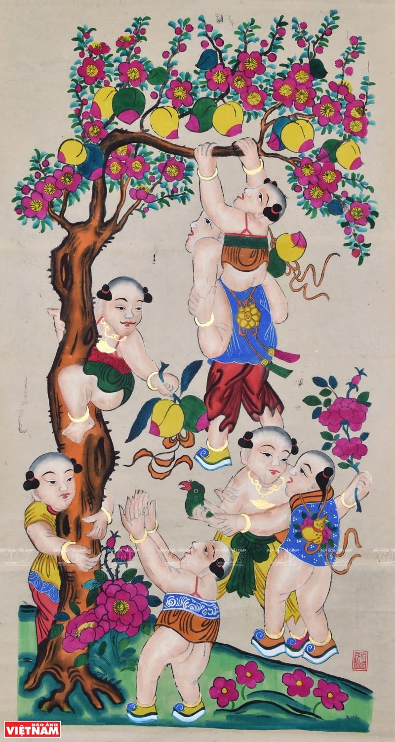 Many researchers affirm that Hang Trong paintings are strongly influenced by the regional thoughts, culture and religions of Buddhism, Taoism and Confucianism (Photo: VNA)