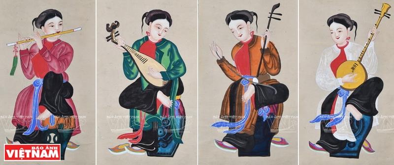 Painting ‘Tu binh’ (Four female musicians) (Photo: VNA)