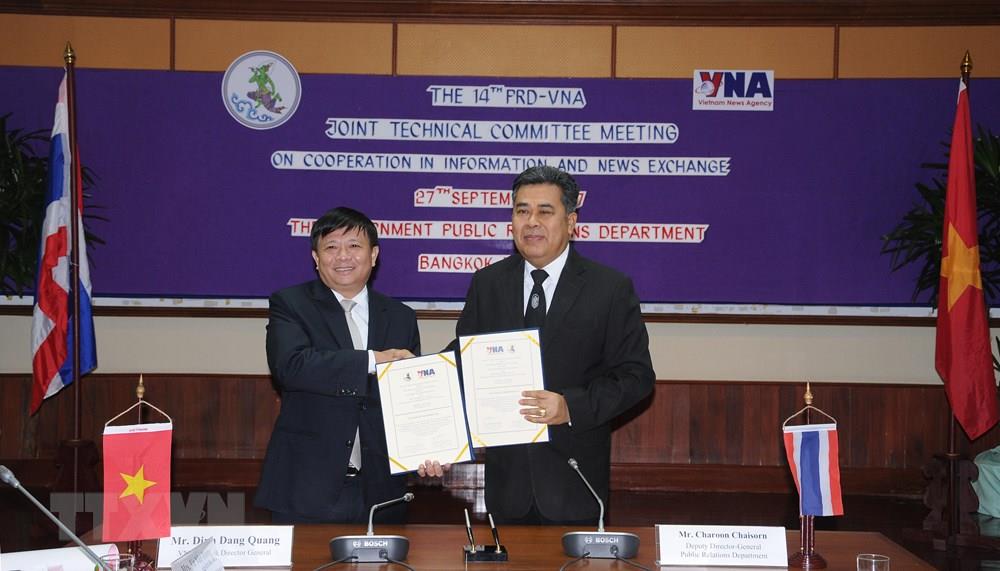 The 14th Joint Technical Committee Meeting on Cooperation in Information and News Exchange between the Vietnam News Agency (VNA) and Thailand’s Public Relations Department (PRD), Bangkok, September 27, 2017 (Photo: VNA)