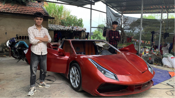 3 thanh niên 10X tại Quảng Ninh chi trăm triệu tự chế Ferrari 488 GTB 'pha-ke'