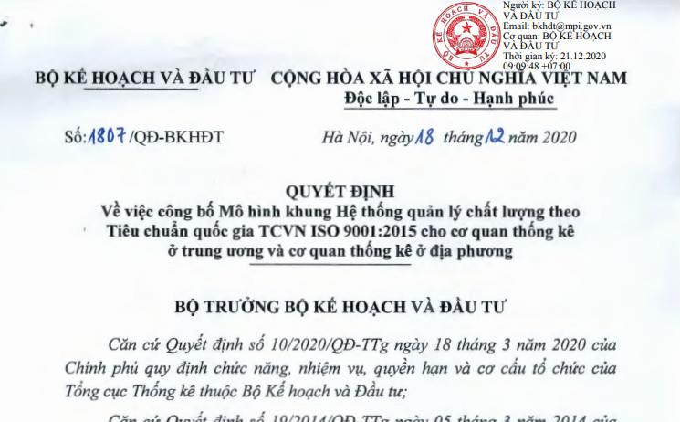 Công bố mô hình khung hệ thống quản lý chất lượng theo Tiêu chuẩn quốc gia TCVN ISO 9001:2015